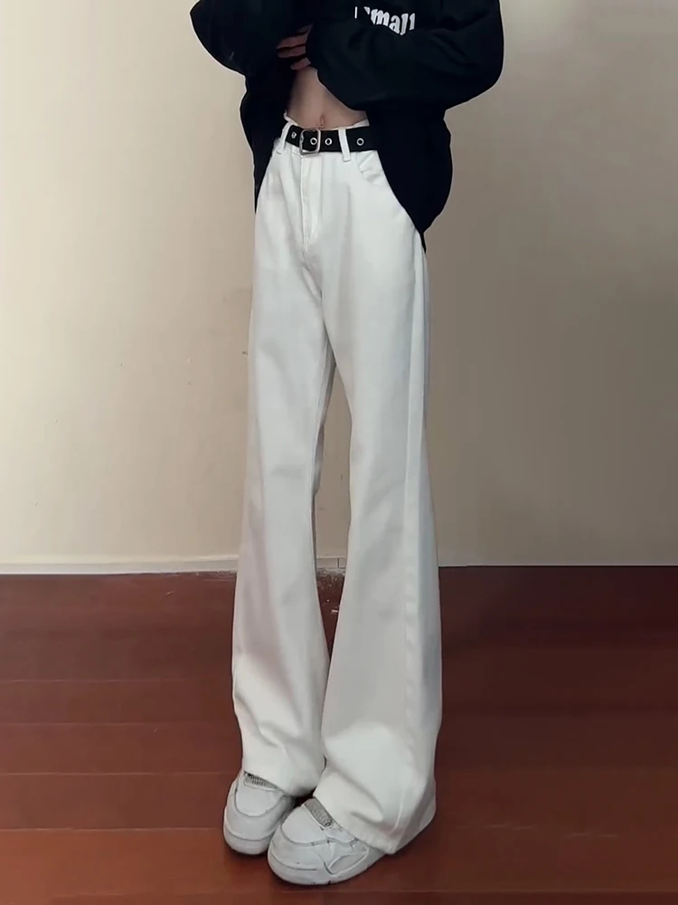 

White American Sle Knife Jeans Men's Straight Leg Vibe Long Length High Waist Loose Fit Bootcut Denim Pants