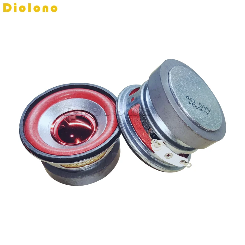 Espuma redonda magnética externa do orador, altifalante musical, borda vermelha, tampão brilhante, altura 30mm, 4 ohm5W, 52mm, 52mm, 2 ", 45mm, 2pcs