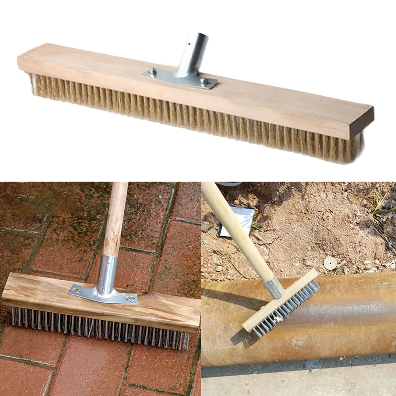 Stainless Steel Wire Brush Industrial Rust Removal Large Floor Brush Head Factory Courtyard Deck Road Moss Hard Bristle Cleaner