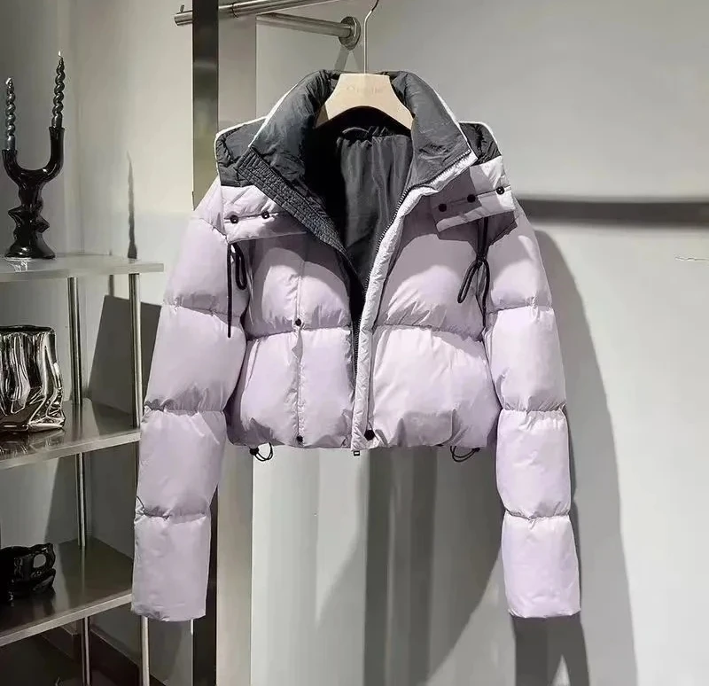 سترة نسائية مبطنة بالقطن كاجوال متعددة الاستخدامات سترة شتوية نسائية بسيطة راقية ملابس خارجية قصيرة للسيدات