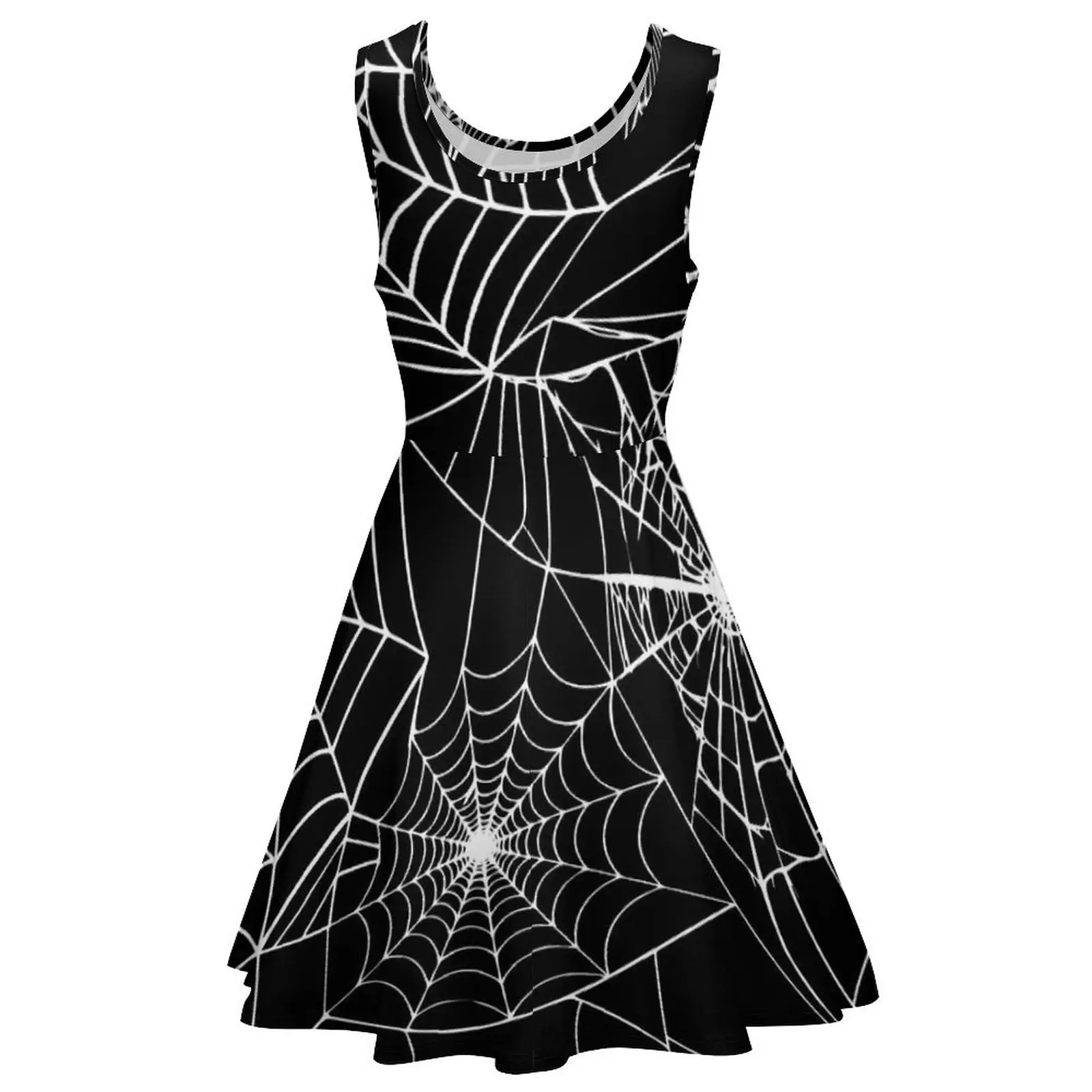 Spooky Halloween Dress Spider Web Street Wear abiti Ladies Club Skate Dress Summer Custom Vestidos Big Size 3XL 4XL