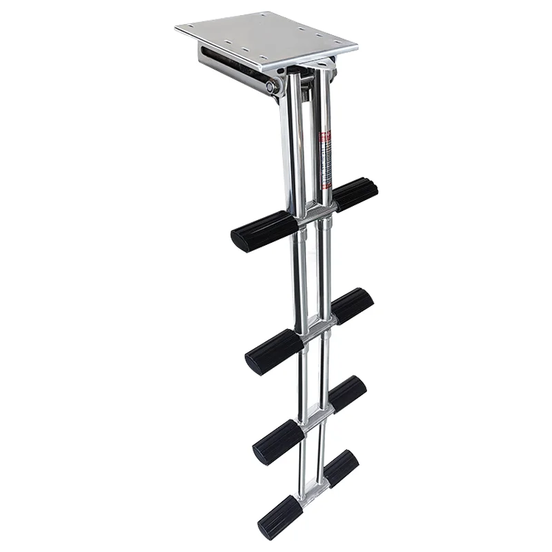 ISURE MARINE Stainless Steel Stretching Folding Ladder 3 Steps/4 Steps Marine Accessories For Boat Yacht Ship RV