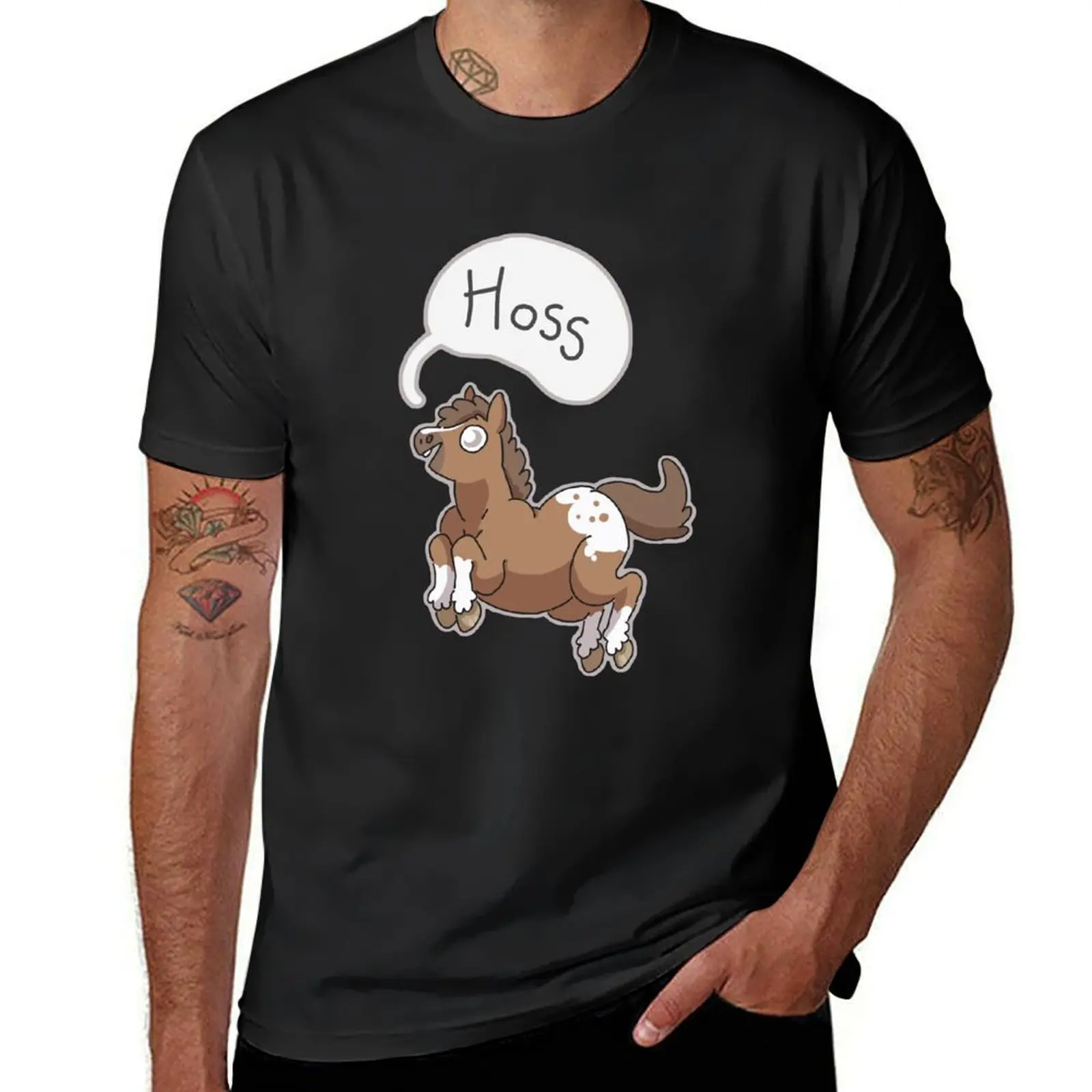 T-shirt Hoss Horse personnalisé pour hommes, vêtements mignons, t-shirts de médicaments, grande taille