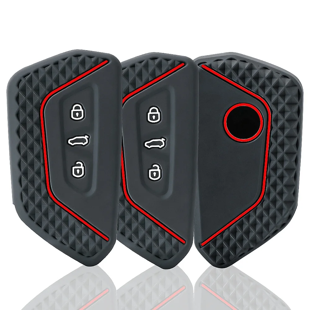 Car Key Case Cover Fob for VW Volkswagen/Golf 8 MK8 ID.3 ID.4 /Cupra/Skoda/Octavia A8/SEAT/Leon MK4 2020 2021/Formentor/Tarraco view 3