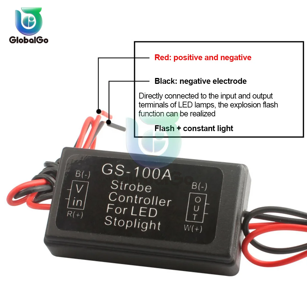 Universal 12-24V 2A 24W ตัวควบคุมความเร็วรอบโมดูลเบรครถ Light Flasher สำหรับรถยนต์รถจักรยานยนต์ LED เบรคหยุดสัญญาณ light