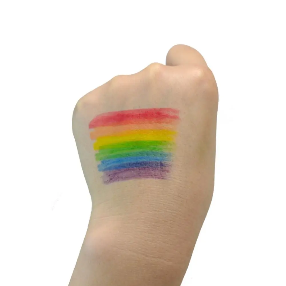 DIY อุปกรณ์เสริมสี Rainbow Face Painting Stick ปลอดสารพิษละลายน้ํา Face Body Paint Bright สี 6 สี Body Art Paint