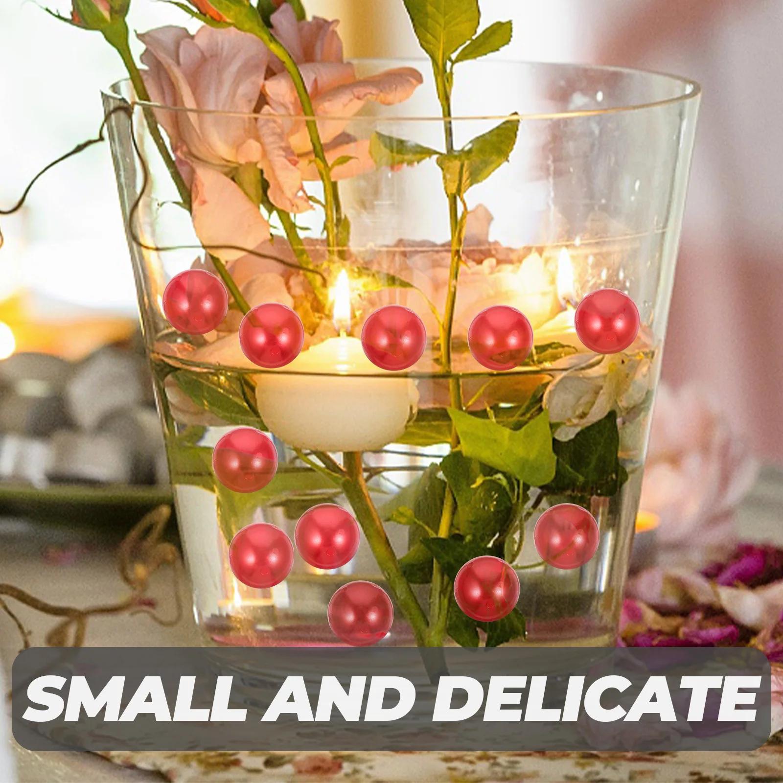 

100Pcs Floating Faux Pearl Beads No Hole Vase Fillers Decorative Vase Filling Beads for Home Decor Fake Pearls for Vases