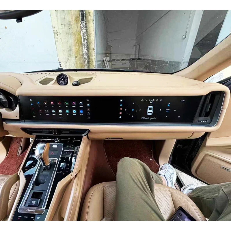 For Porsche Cayenne 2011-2017 Upgrade 2024 Bodykit Car Modification Center Console Interior Dashboard Gear Shift Lever Panel