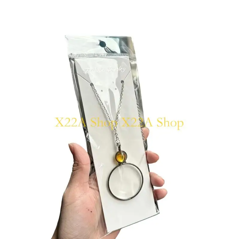 Unique Stylish Resin Magnifier Jewelry With Adjustable 80cm Chain Glass Pendant Necklace For Readers And Artists