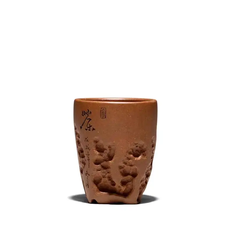 [Biyile Pot]Yixing Original Mineral Handmade Purple Clay Cup, Duan Ni Tea Bowl, Taihu Stone Master Cup 150Cc