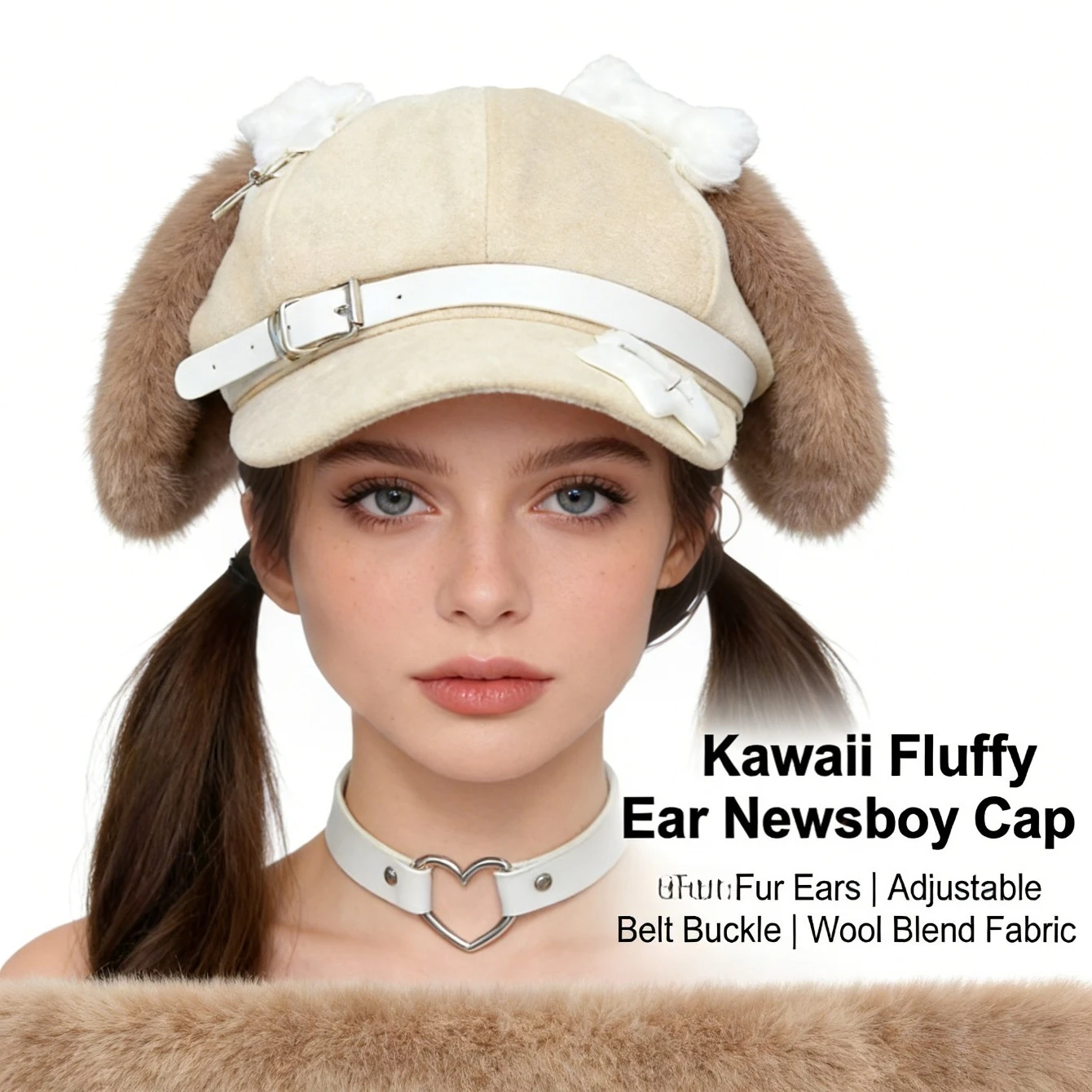 

Серый берет с ушками щенка, милый стильный дизайн для девочек, повседневная универсальная декоративная шляпа