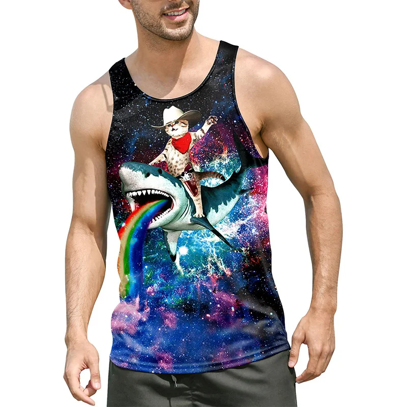 Funny Animal Graphic Tank Top Quick Drying Gym Clothing Men Basketball Vest Summer Sports Undershirt Harajuku Fashion Streetwear