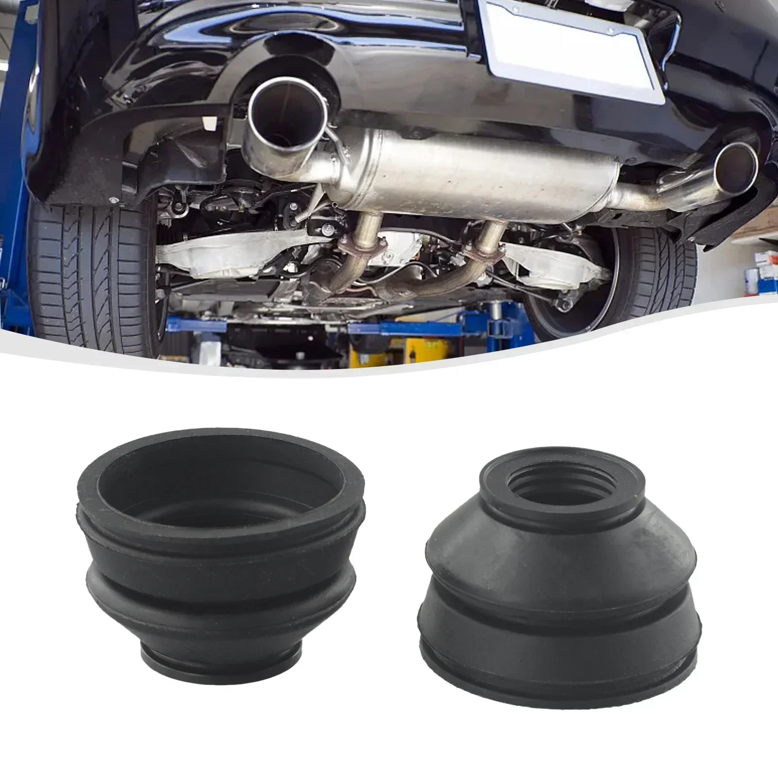 2pcs Car Dust Covers Rubber Track Rod Ends And Ball Joint Covers With Tongue And Groove Fastening Helps Eliminate Pulls