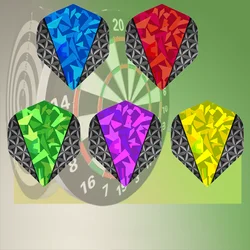 9Pcs Professional Dartflights Dart Accessories 5 Colors High Quality PET Laser Plastic Dart Wings Cool Soft Dart Accessories