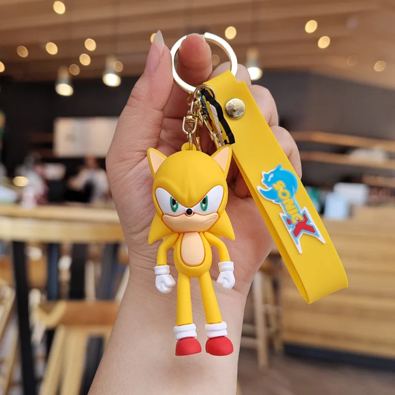 الكرتون سوبر سونيك المفاتيح الإبداعية دمية لعبة لعبة شخصية القنفذ الظل عمل دمية حقيبة مدرسية قلادة هدية للأولاد #6
