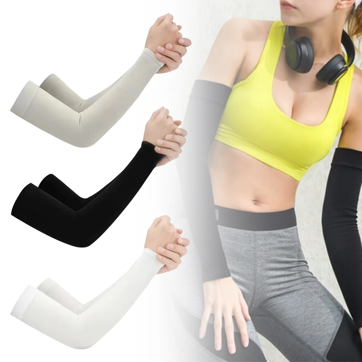 

3Pair Ice Silk Sleeve Sunscreen Cuff Arm Sleeves Uv Sun Protect Anti-Slip Summer Men Women Gloves Outdoor Riding Arm Cover