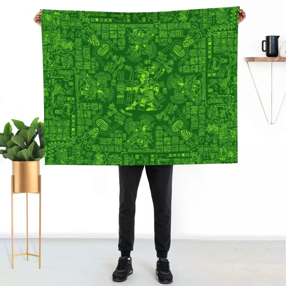 Mayan Spring GREEN Throw Blanket Bed covers warm for winter For Sofa Thin Single Cute Plaid Warm Blankets