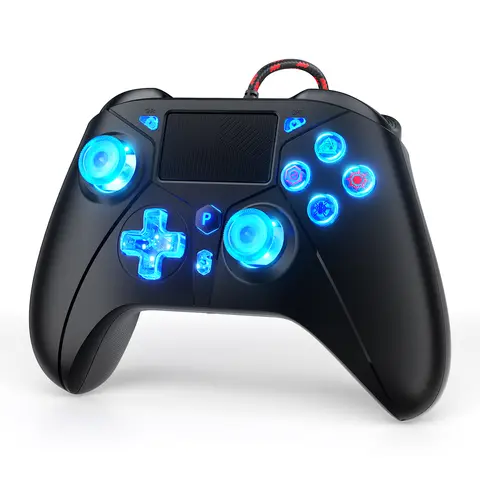 per console PlayStation 5 Controller PS5 PS4, compatibile con PS5/Ps4/PC, gamepad Giroscopio a 6 assi Doppia vibrazione Effetto Hall RGB
