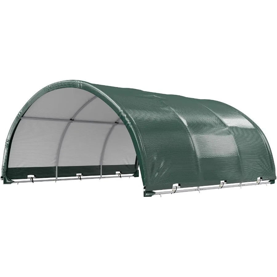 Corral Horse Shelter Shed for livestock shade, galvanized steel, gray, rust-resistant and quick-assembly