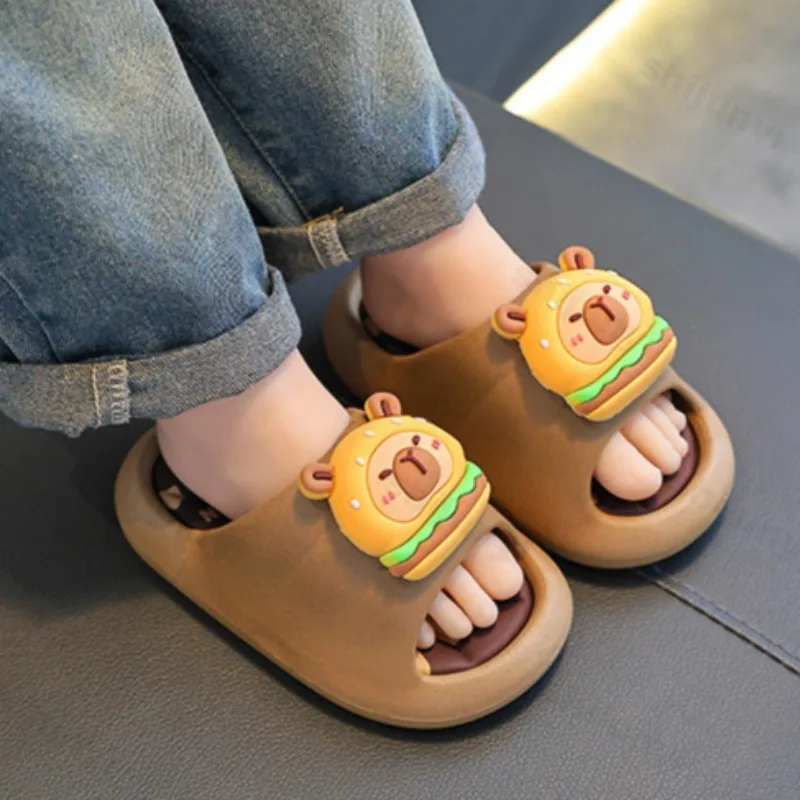 

Capybara Slippers Children's Bathroom Sandals 2025 Summer Anti-slip Cartoon Slippers Resilience Rotatable Platform Kids Slippers