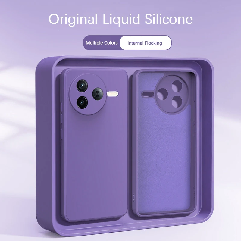 Luxury Phone Case for Redmi K80 Pro Ultra K80Pro K80Ultra 5G Camera Protection Liquid Silicone Internal Flocking Soft Back Cover