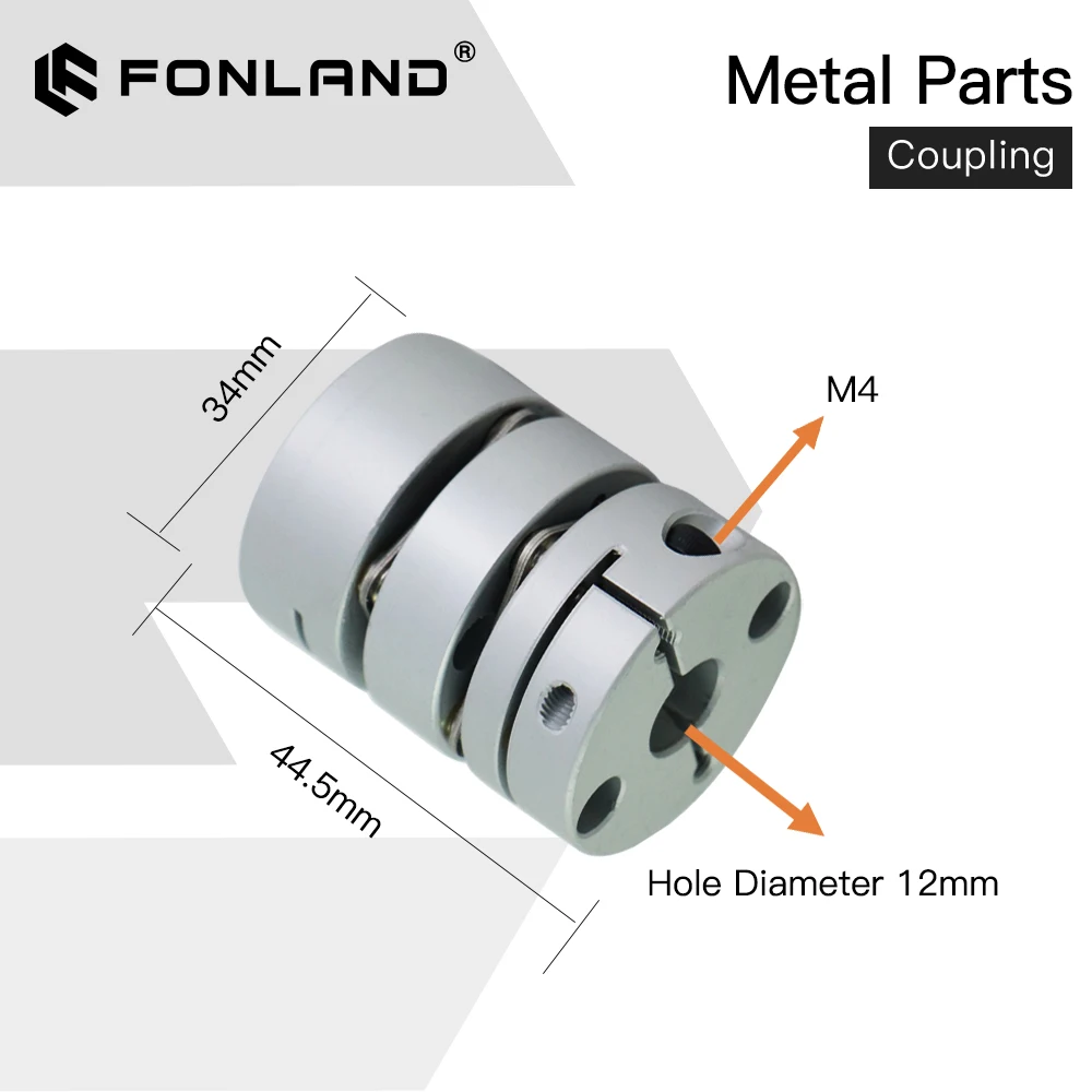 FONLAND CO2 Laser Metal Parts Coupling 10/12mm Mechanical Components for DIY CO2 Laser Engraving Cutting Machine