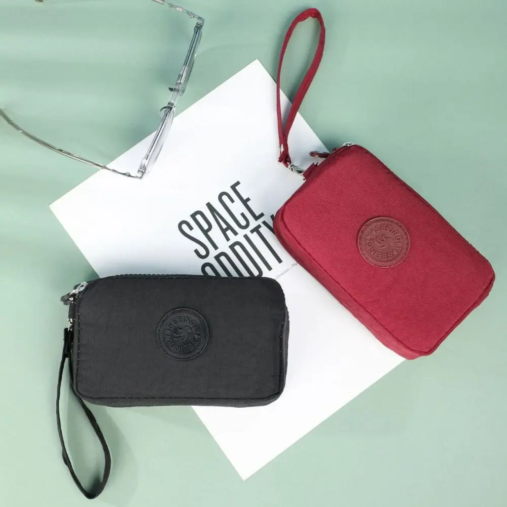 New Nylon Long Wallet Waterproof Zipper Money Clip Three Layer Handbag Female Girl