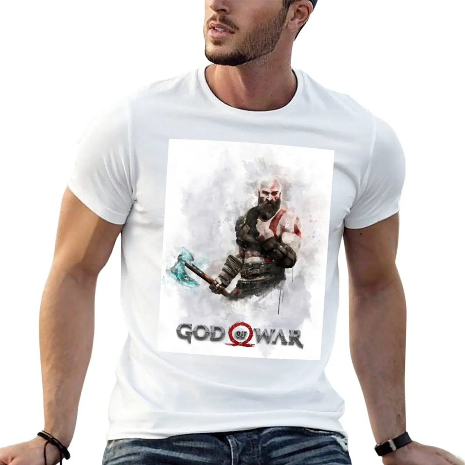 

Kratos for shirts graphic watercolor man t T-Shirt t vintage funny shirts man