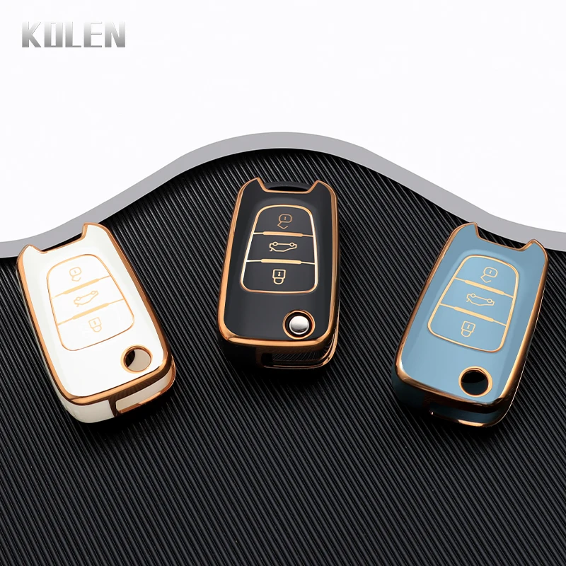 Fashion Tpu Auto Folding Key Case Cover Fob Voor Hyundai I20 I30 Elantra Azera Veracruz Veloster Kia Rio K7 K5 sportage Sorento