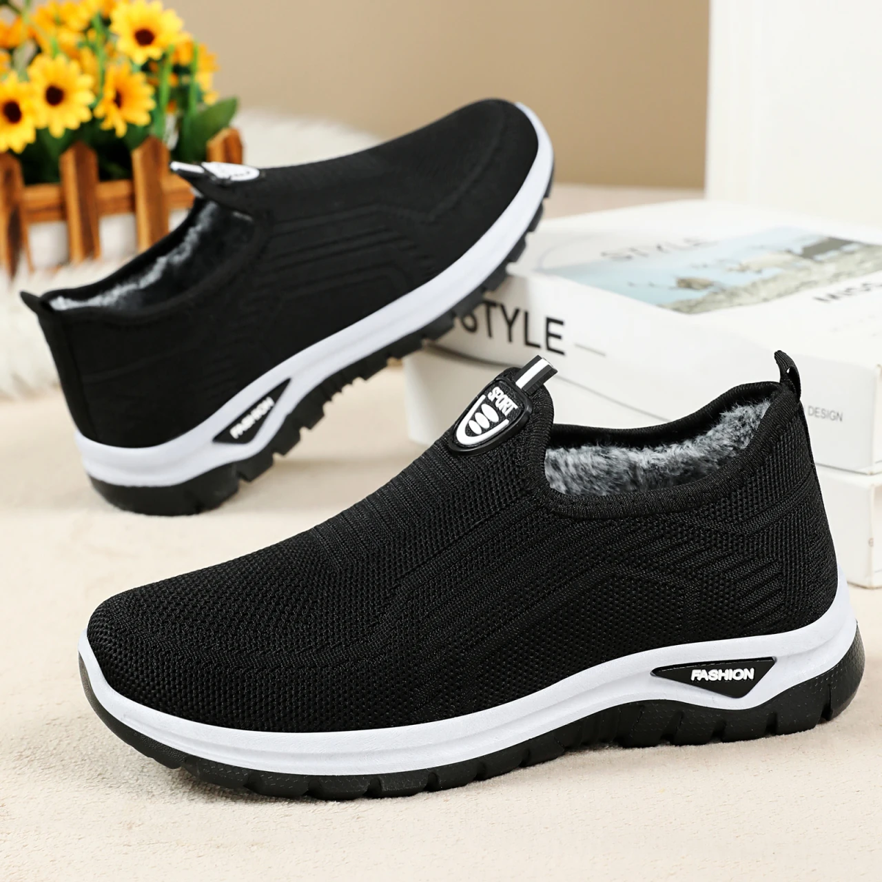 جديد المرأة أحذية قطنية شبكة أفخم سميكة شتاء دافئ متعدد الوظائف المضادة للانزلاق أمي الثلوج أحذية النساء حجم كبير 36-43 #3