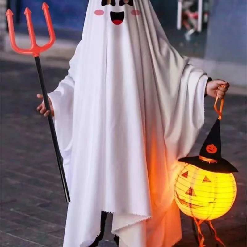 Halloween Children's Costumes Boys' Girls' Halloween Performance Costume Props Ghost Cloaks White Ghost Dress Up Costumes ZI322