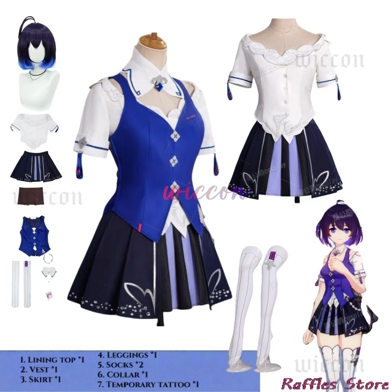 

Game Honkai Impact 3rd Seele Cosplay Costume New JK Uniform Top Skirt Socks Wig Women Seele Vollerei Set Halloween Carnival