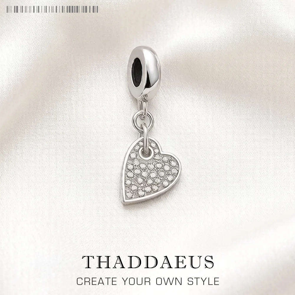 

Love Heart Zircon Pave Dangle Charm For Women 925 Sterling Silver Romantic Love Pendant Gift