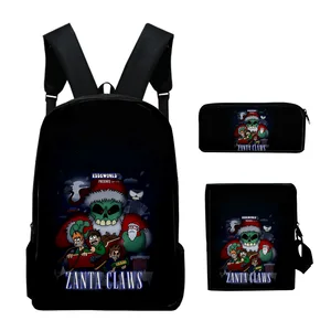 Eddsworld-3d yazıcılı okul sırt çantası, 3 adet/takım, okul için, dizüstü bilgisayar, dizüstü bilgisayar sırt çantası, omuzdan askili çanta, kalem kutusu 8 en çok satılan, eddsworld sırt çantası-no. 4