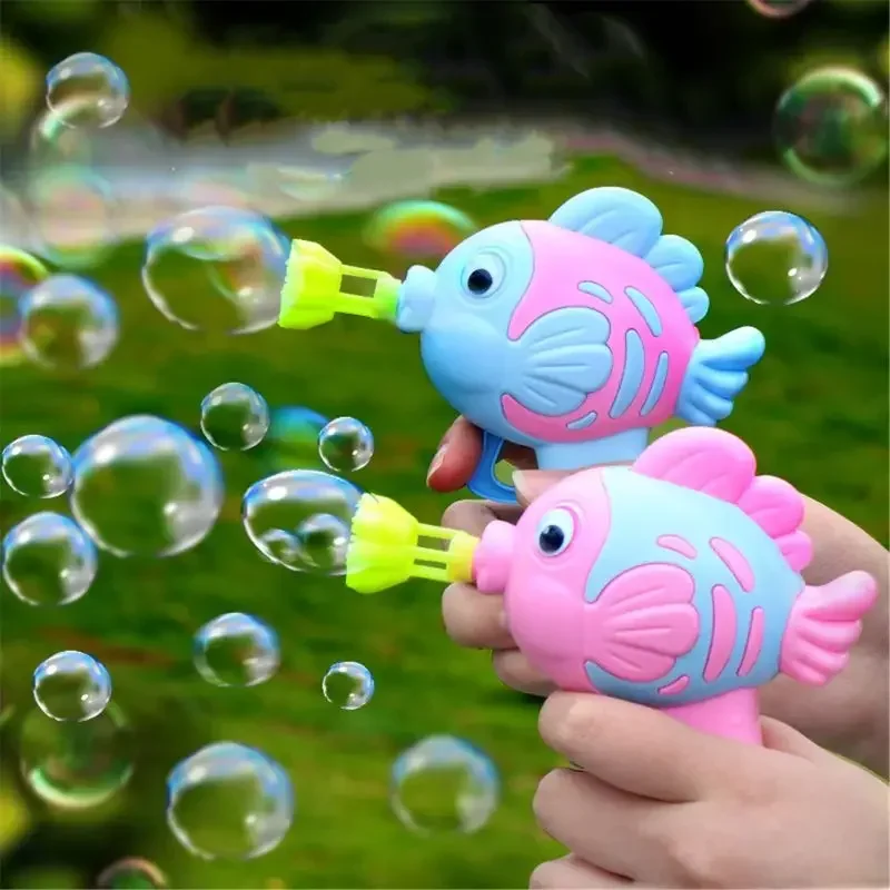 1Pc Cute Fish Soap Water Bubble Gun Bubble Blower Machine Toy for Kids Children Manual Gun Blower Bubble Machine Games for Kids