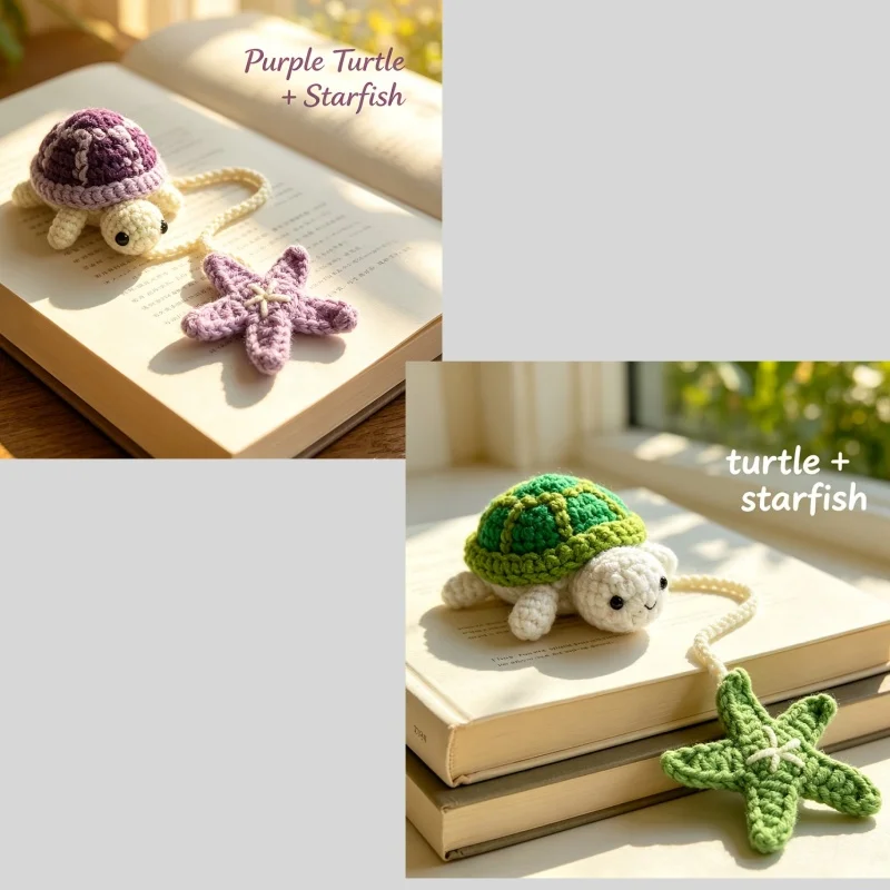 2/1 Piece Handmade Cute Turtle Bookmark, with a Vibrant Crochet 3D Turtle Design, Made from Cotton Thread, Is an Ideal Gift for Readers, Also Multifunctional, Can Be Used as a Curtain Tieback, Car Decoration, Halloween