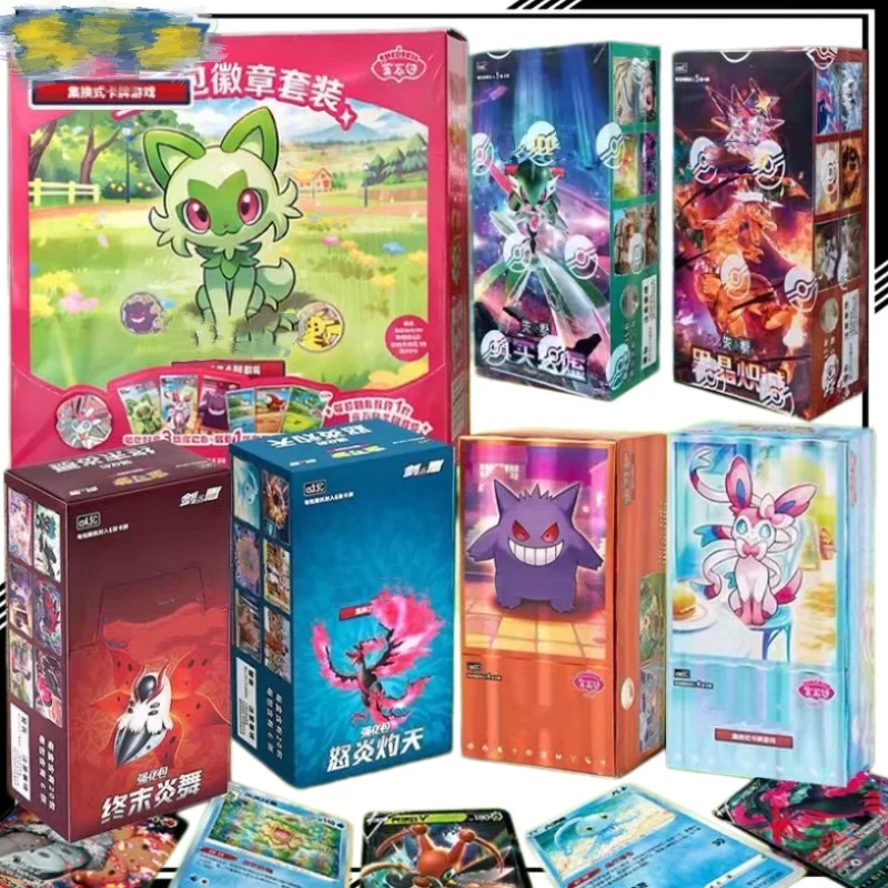 

Simplified Chinese Version Poke Collectible Card TCG Cartoon Gengar Collection Card Zhu Zi Series Gem Pack Anime Merchandise