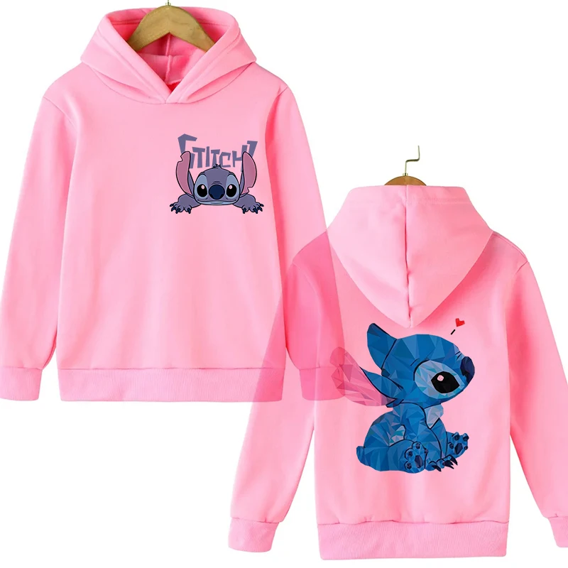 Hoodies Y2k Anime Stitch Hoodie Children Cartoon Clothes Kid Girl Boy Lilo and Stitch Sweatshirt Manga Hoody Baby Casual Top