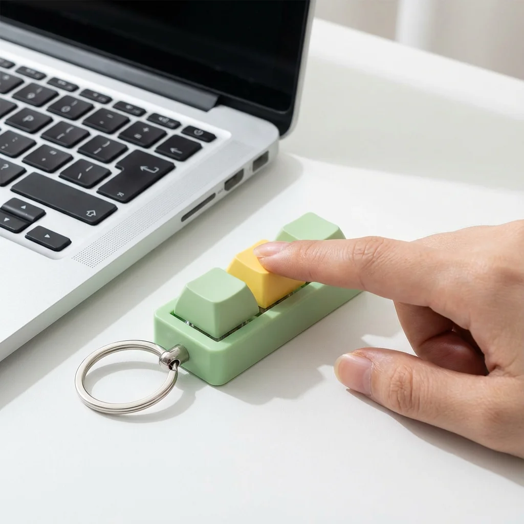 

Macaron Color Office Desk Fidget Essential! Colorful Keyboard Switch Keychain 9cm Portable Stress Relief Toy