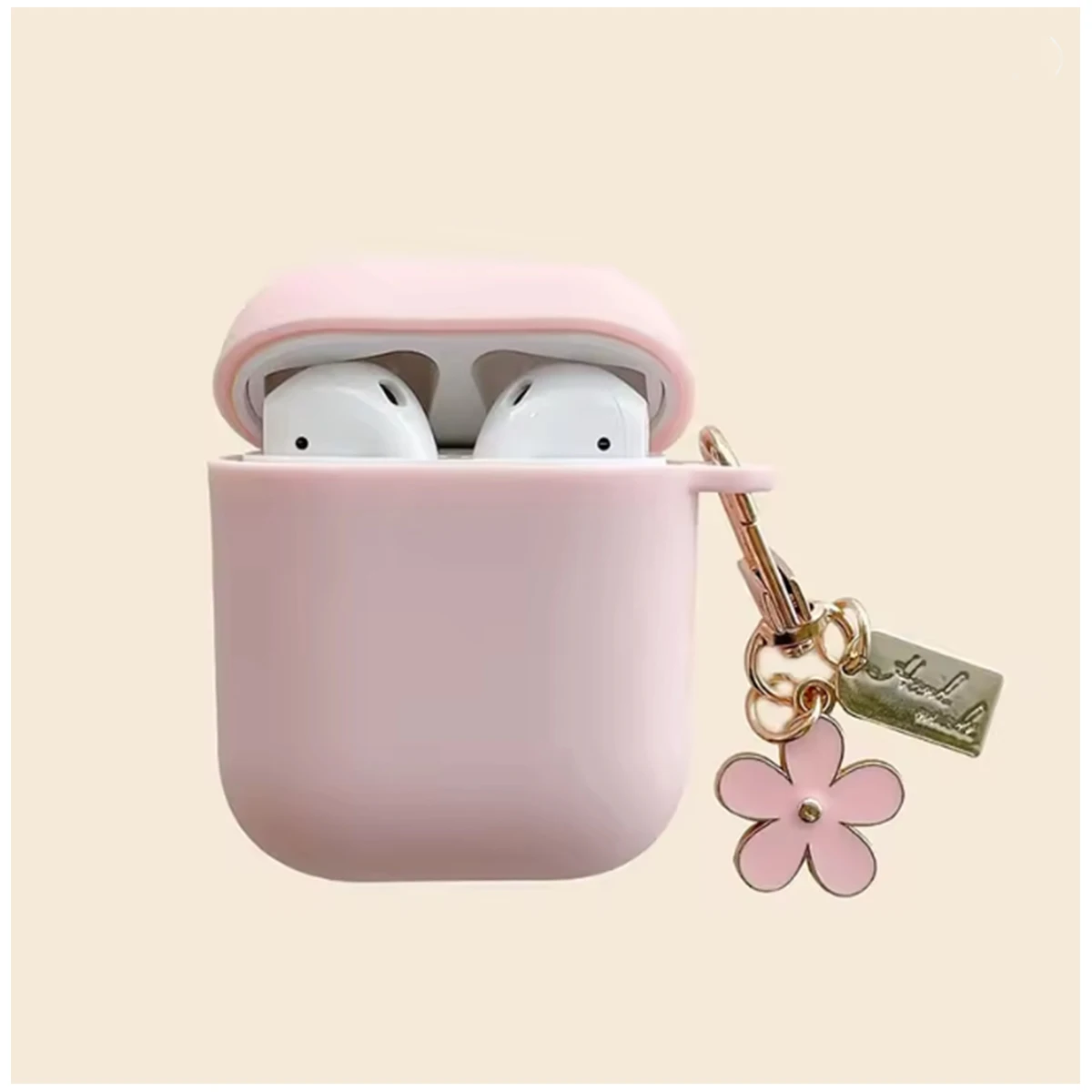 Case For AirPods Pro3/Pro2 Earphone Soft Pink Simple Flower Silicone Wireless Earphone Cover For Airpods 1/2/3/4 Protective Case