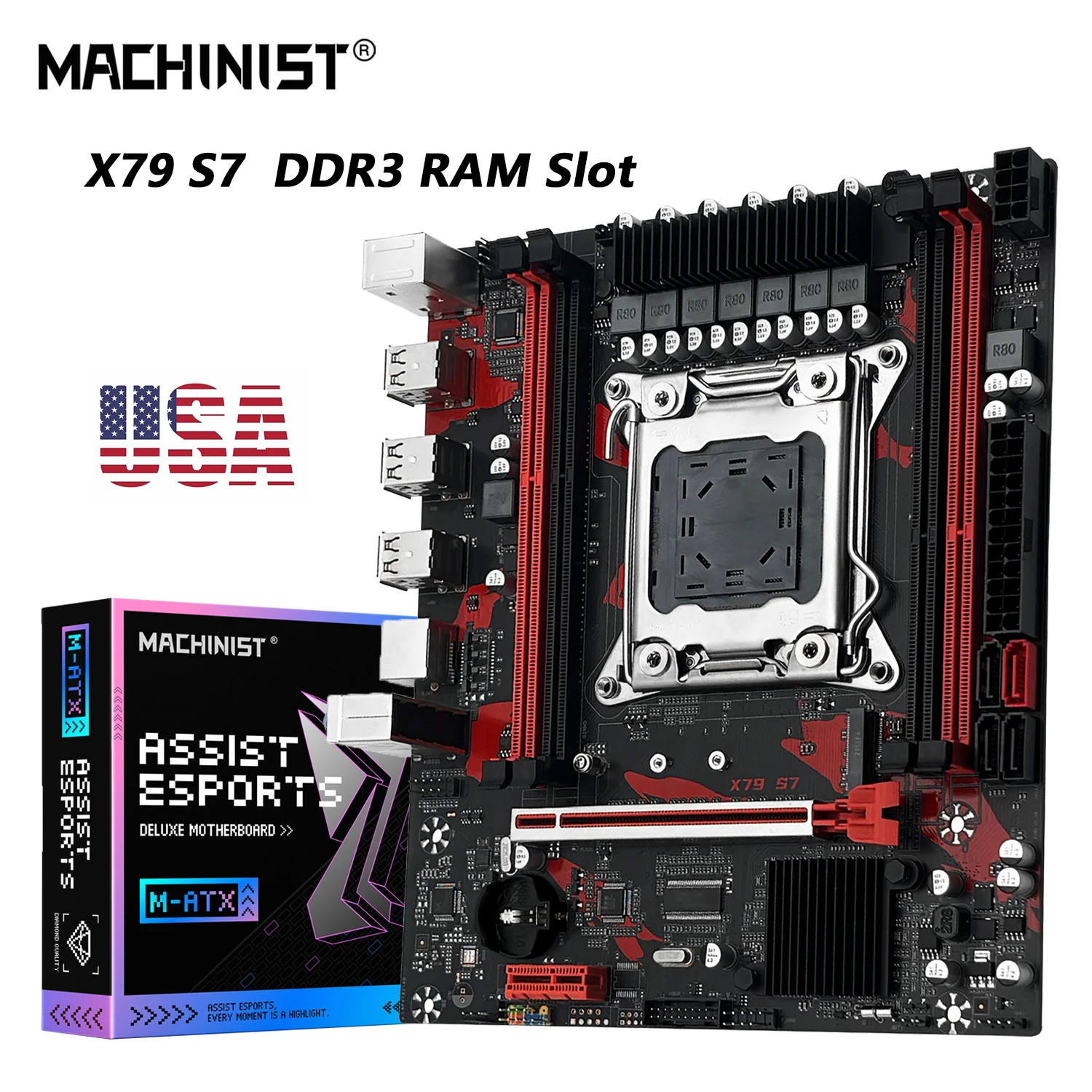 MACHINIST X79 Motherboard LGA 2011 Support DDR3 Memory Dual Channel And Xeon E5 Processor PCI-E NVME M.2 USB2.0 SATA3