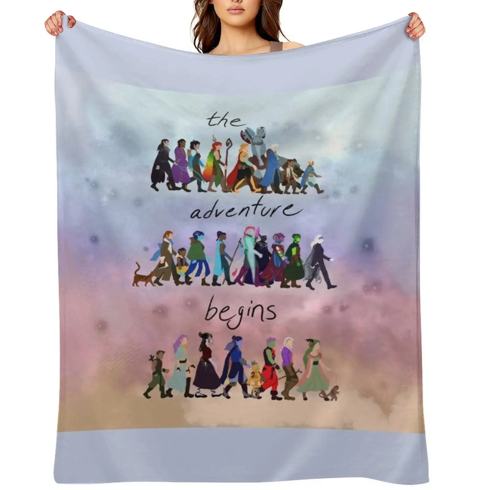 

The Adventure Begins Throw Blanket Nap Moving Personalized Gift Quilt Blankets