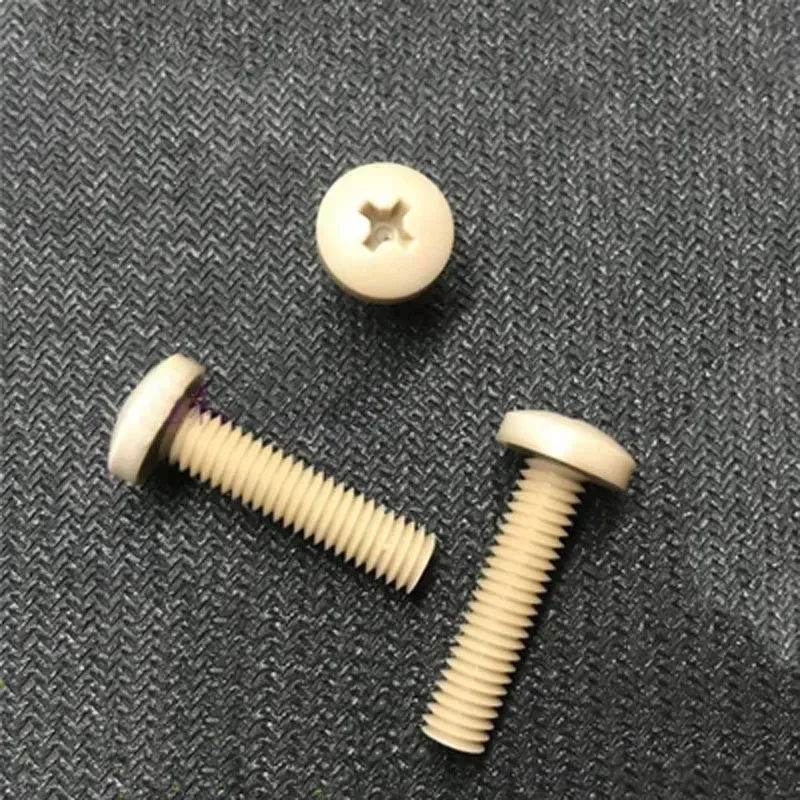 

WCRETVR WCRETVR 3pcs M4 High temperature resistant screw Peek screws Round head cross Highs strength bolts Phillips 6mm-30mm Len