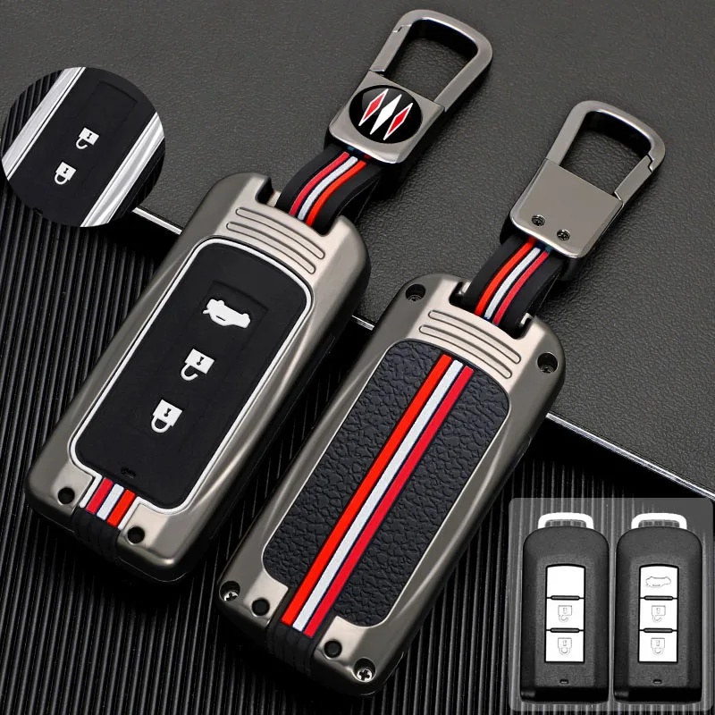 2 3 Button Matel Style Car Key Case Cover Fob Holder Shell for Mitsubishi Outlander ASX Fortis Lancer Pajero Sport Eclipse Cross