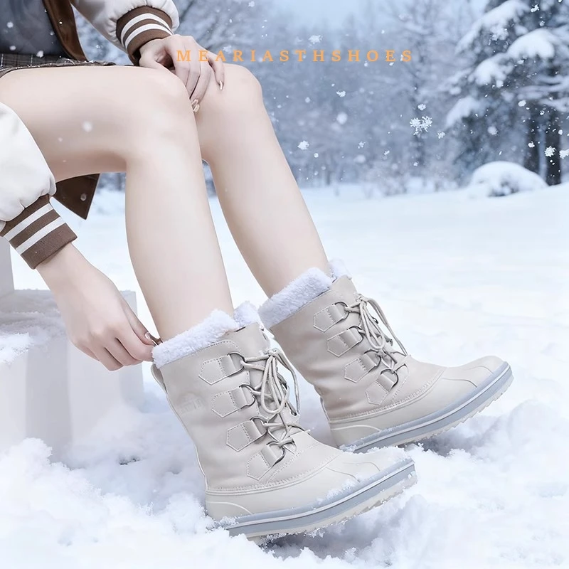 

2025 Women's Winter Boots Duck Hunting Warm Snow Boots Women Waterproof Non-slip Outdoor Boots Ladies Mid-Calf Russian Ski Boots