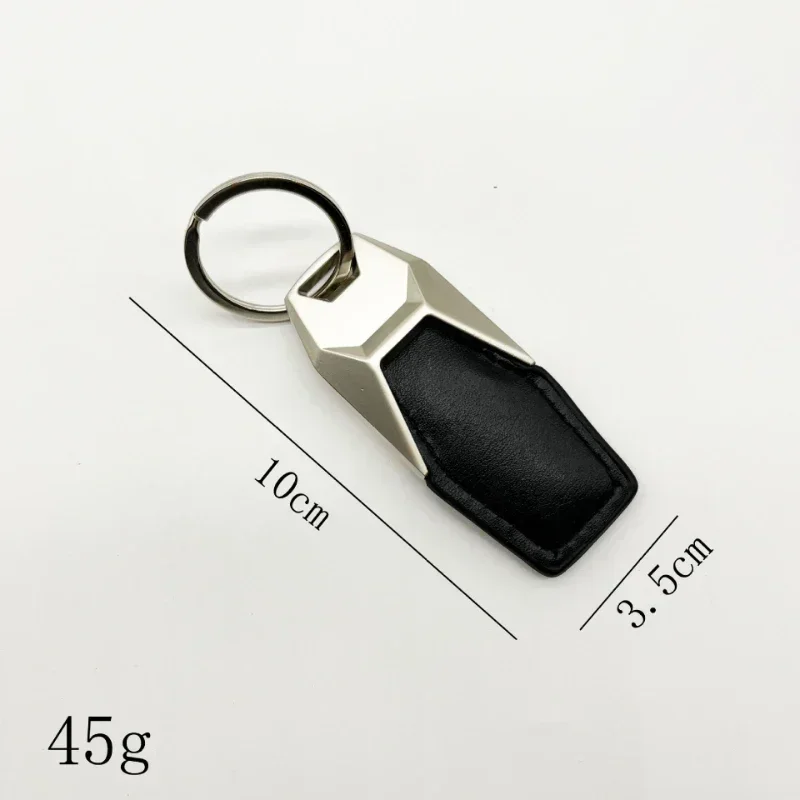 Laser Engrave Vintage Keyring for Men Women Customized Metal Leather Car LOGO Keychain Personalize Company Name Key Chain Ring