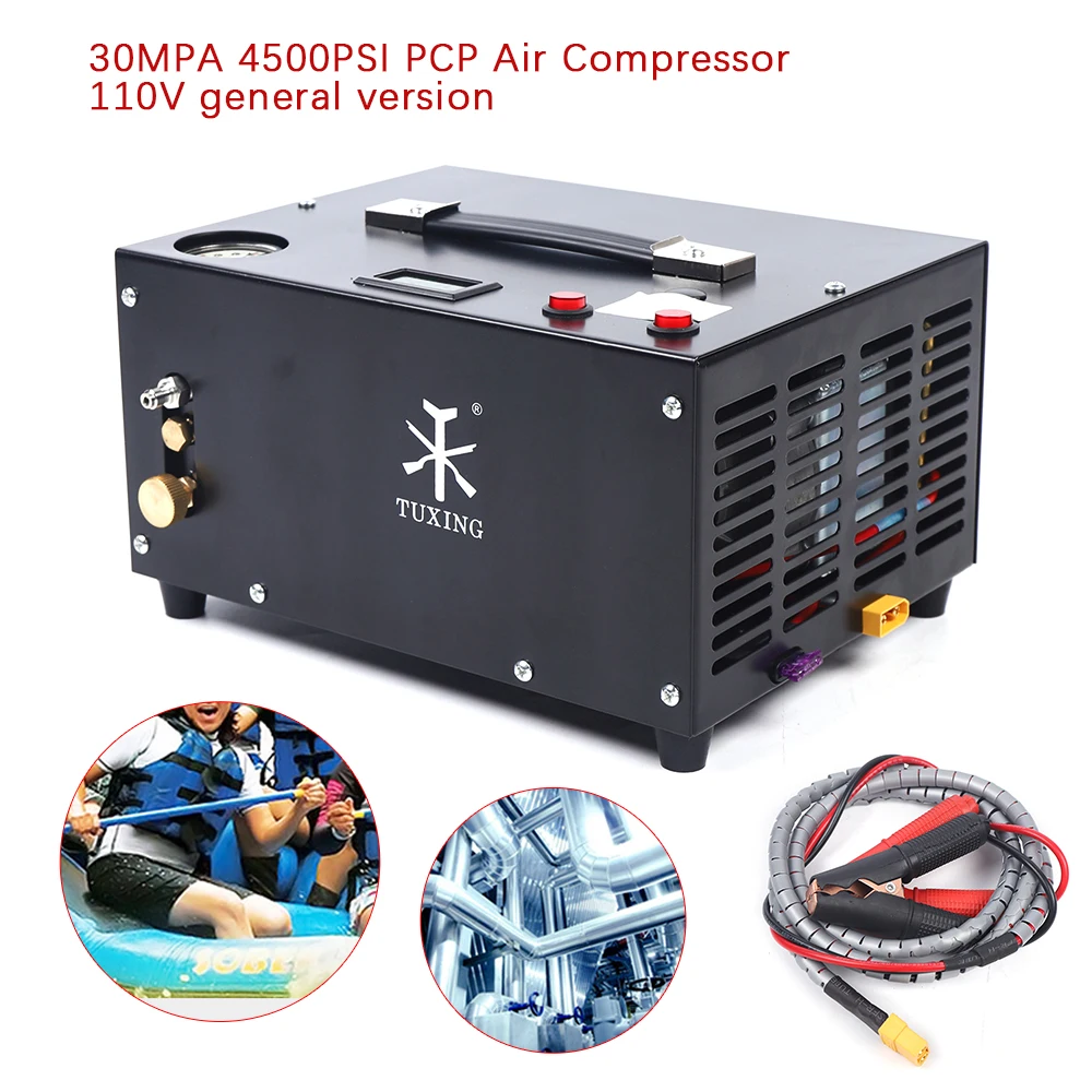 Industrial Portable 4500psi 30Mpa Air Compressor Pump Vehicle High Pressure Manual stop Air Pump 110V New