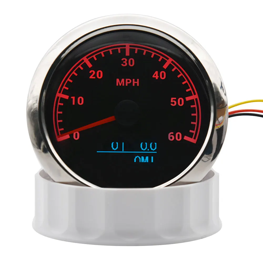 85MM 60/120MPH GPS Speedometer With GPS Antenna 7 Color Light Digital Odometer With COG Trip Mileage For 12V 24V Car Boat Marine