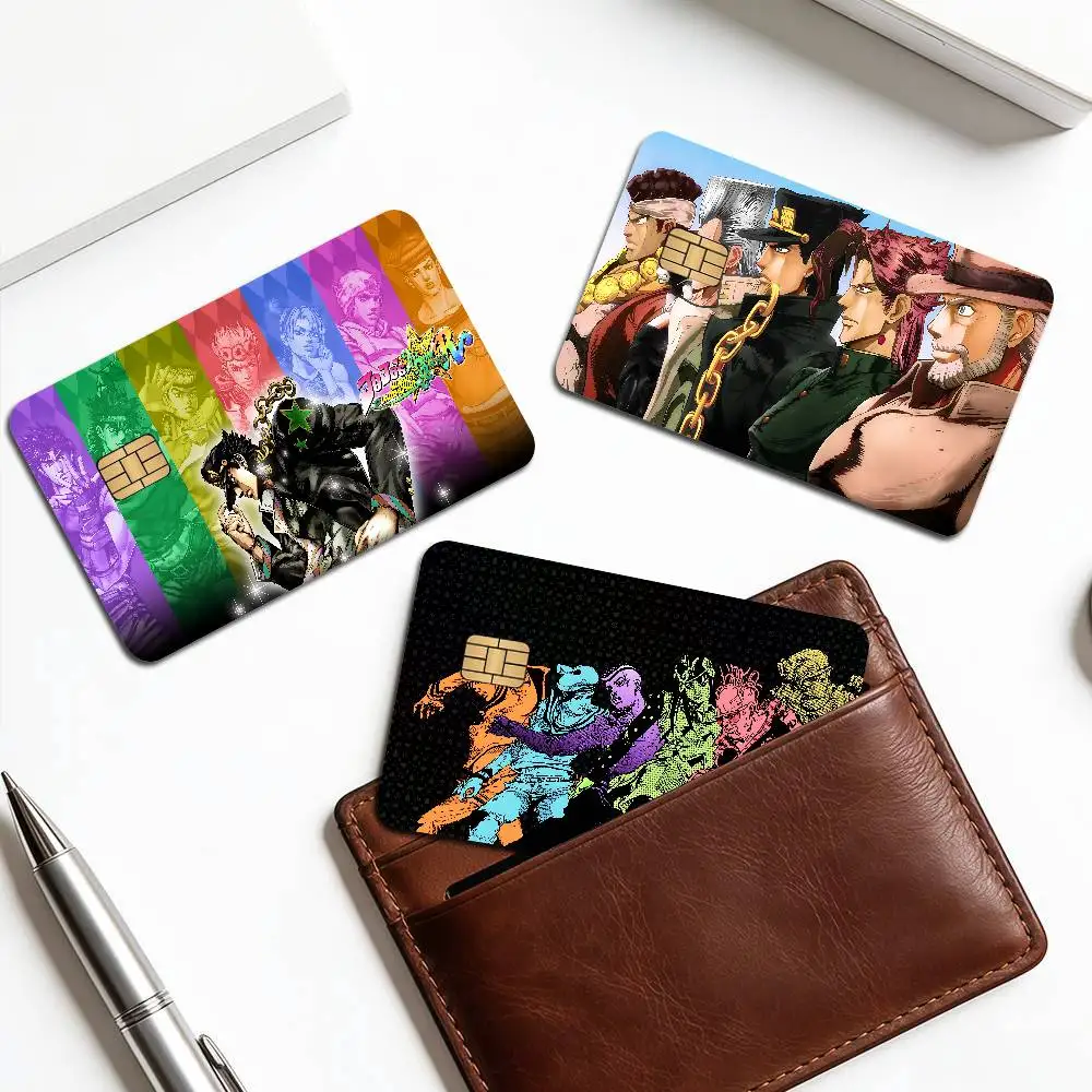 Anime A-J-J-JoJo B-Bizarre A-Adventure Anime Cartoon Bear Skin Sticker Film Tape Case for Big Credit Debit Card Front Side
