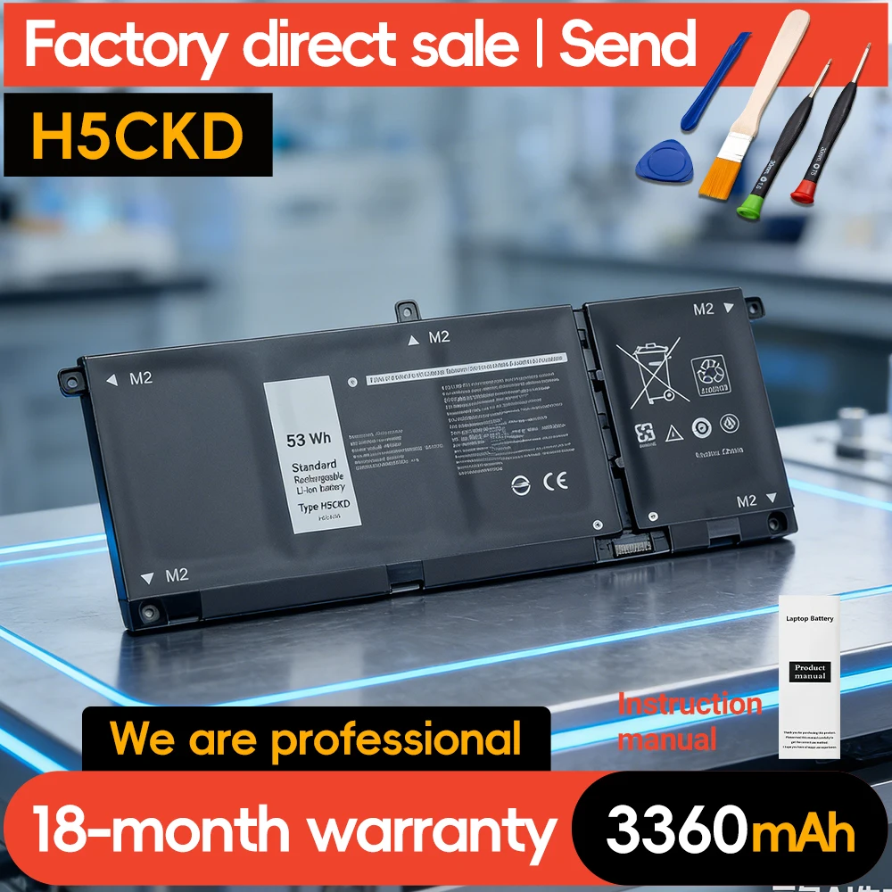 SUOZHAN H5CKD Laptop Battery For Dell Inspiron 5502 5505 5409 5400 2-IN-1 7506 3410 3510 9077G P129G P102F 5401 5509 5408 53WH
